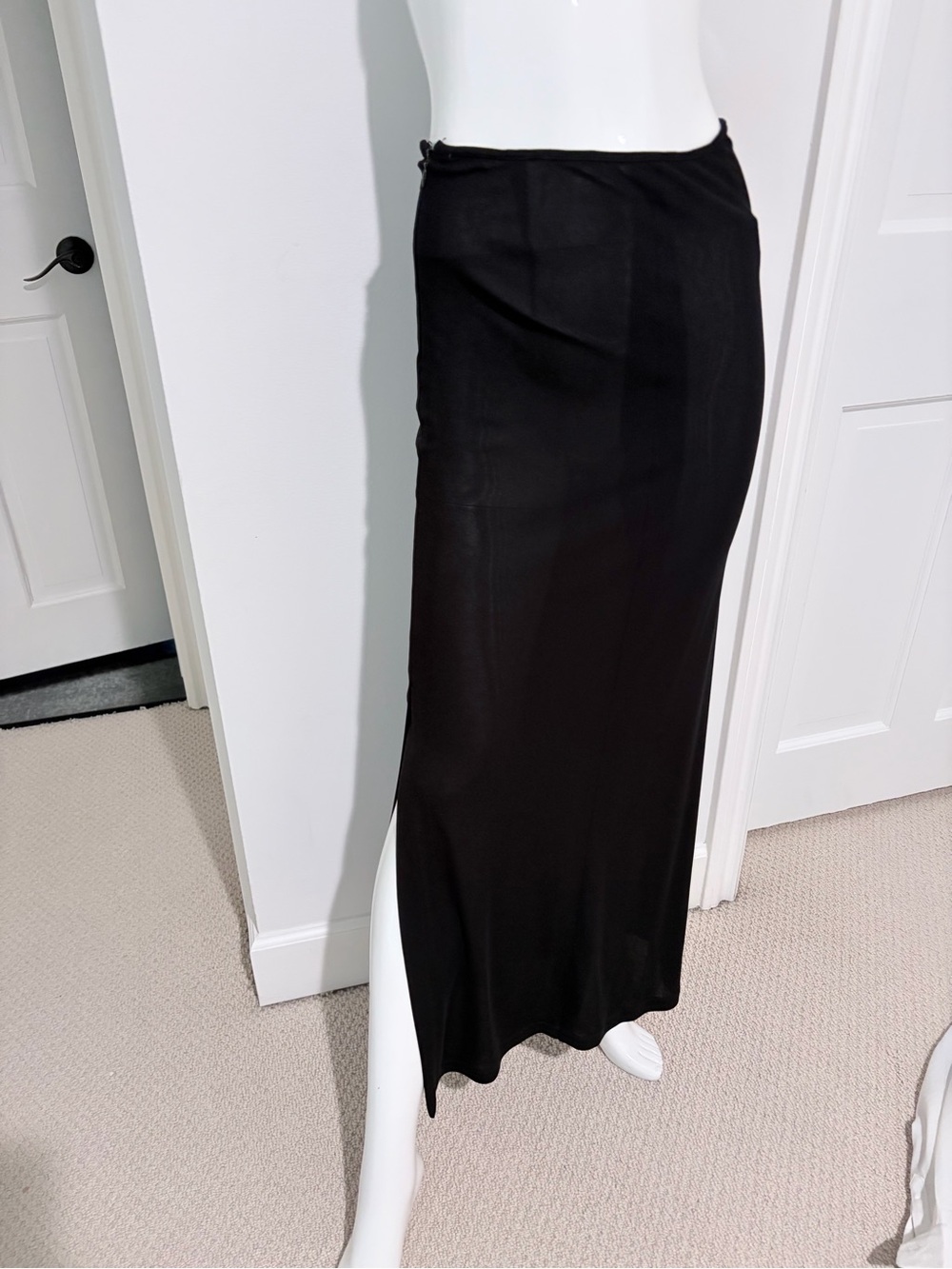 VINTAGE D&G DOLCE & GABBANA BLACK ASYMMETRICAL MAXI SKIRT 26/40 - Picture 2 of 4